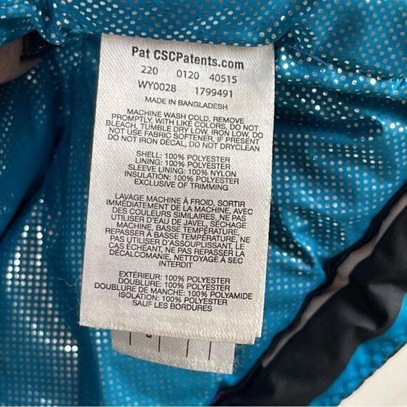 Columbia Girl's Ski Jacket puffer parka multi color omni heat coat black size l - Picture 12 of 13